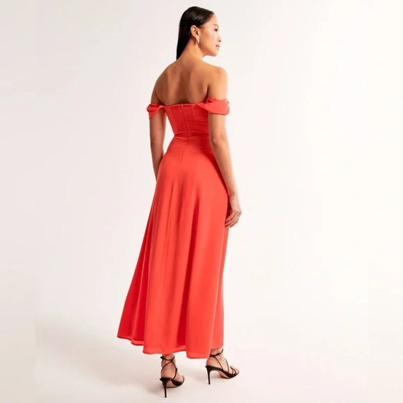 A&F Camille Off The Shoulder Maxi Dress, Medium Petite - Picture 2 of 7